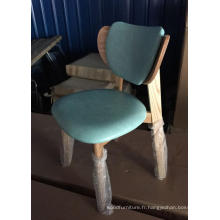 Nouvelle chaise bistro en bois design en tissu vert souple (FOH-BCA27-C)